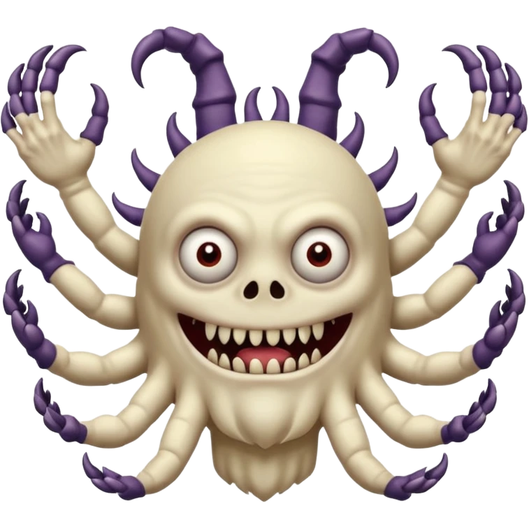 monster with 100 hands emoji