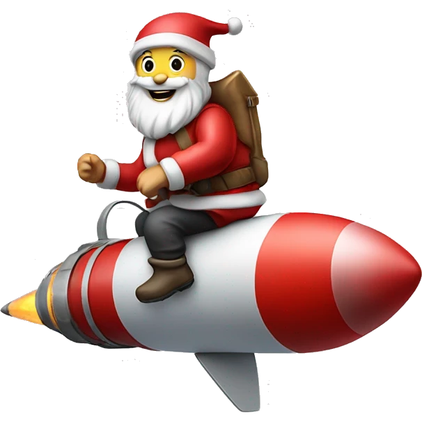 santa claus ridding a rocket emoji