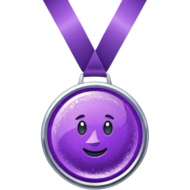 Purple Glitter medal of help emoji