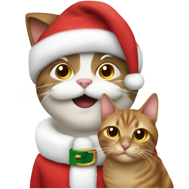 Cat with santa emoji