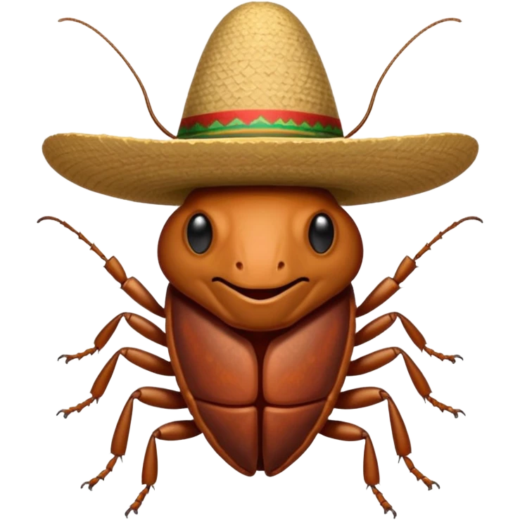 Cockroach with Mexican hat emoji