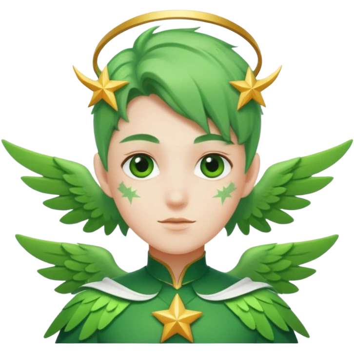like character, star of green that have white wings  emoji
