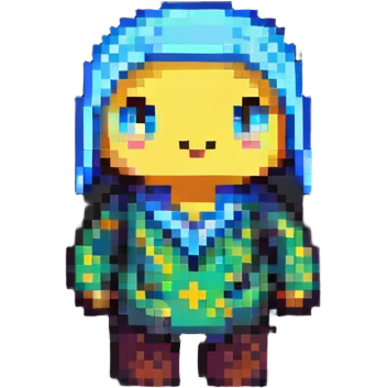 Huggy Wuggy character in pixel art style emoji