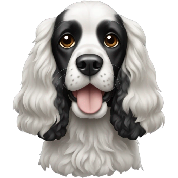 Black and white Cocker spaniel  emoji