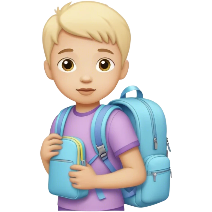 child with pastel backpack emoji