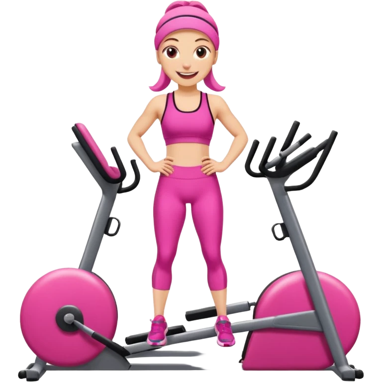  una mujer en el gym de rosa  emoji