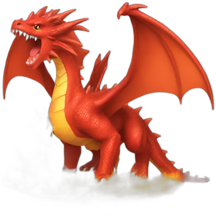 huge red Dragon Pokemon fire emoji