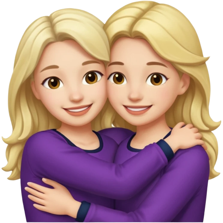 Girl hug a girl friend european bold emoji