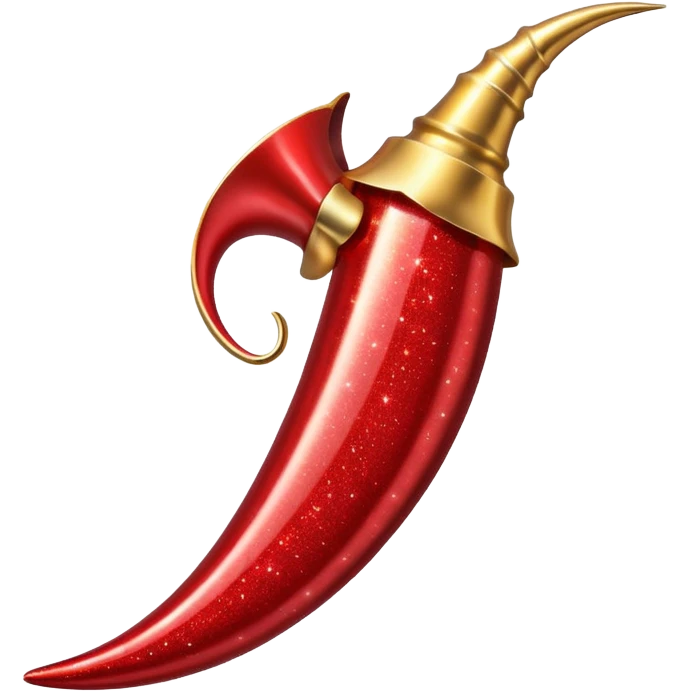 red glitter horn emoji