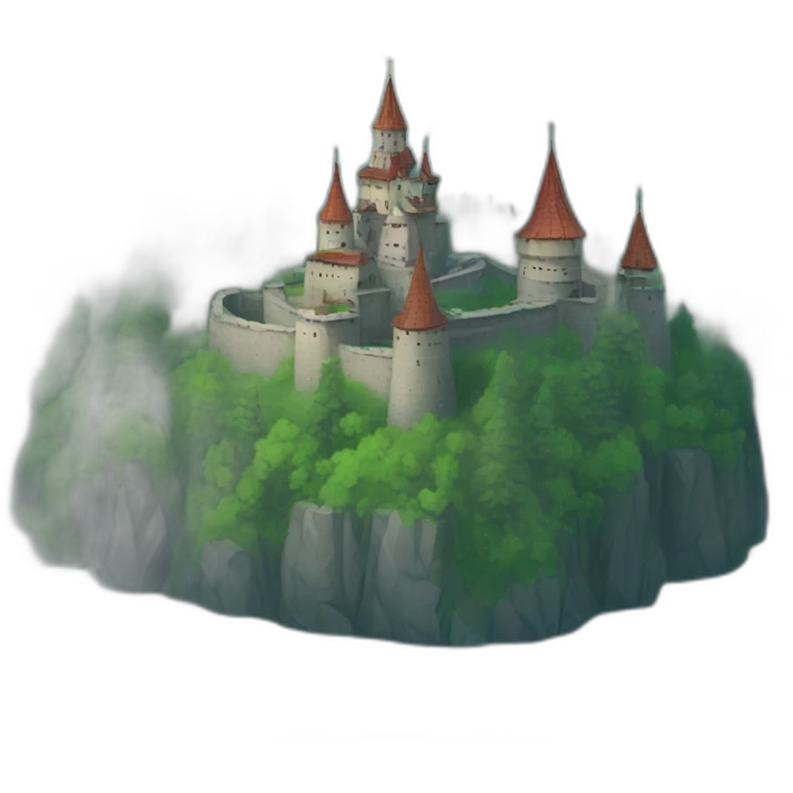 russian fortress and forest emoji