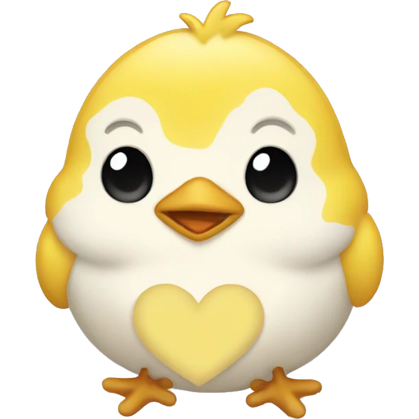 Chick with white and yellow heart emoji