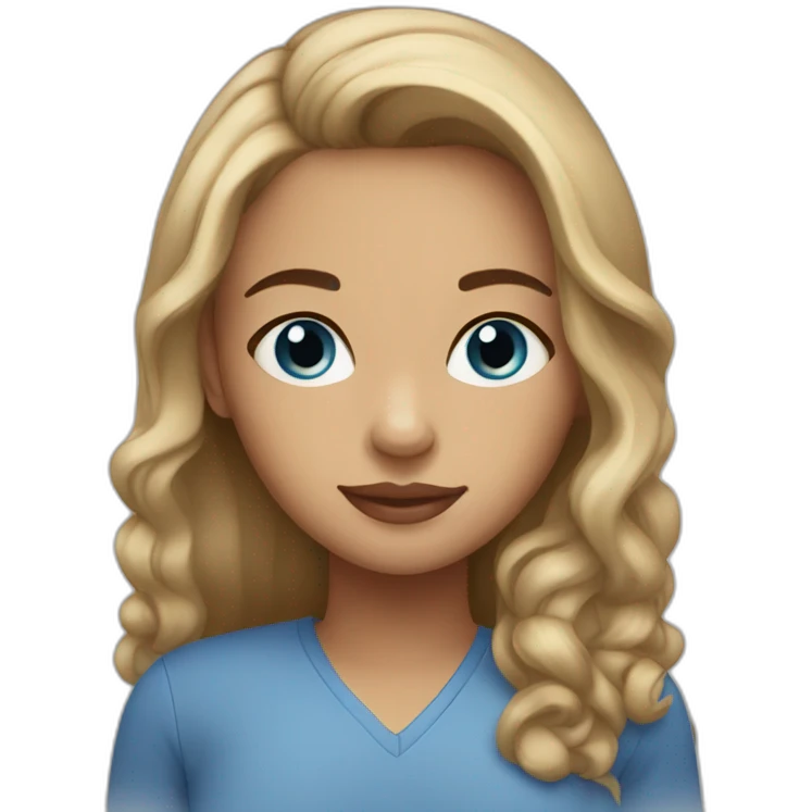 blue-eyed light-skinned brunette emoji