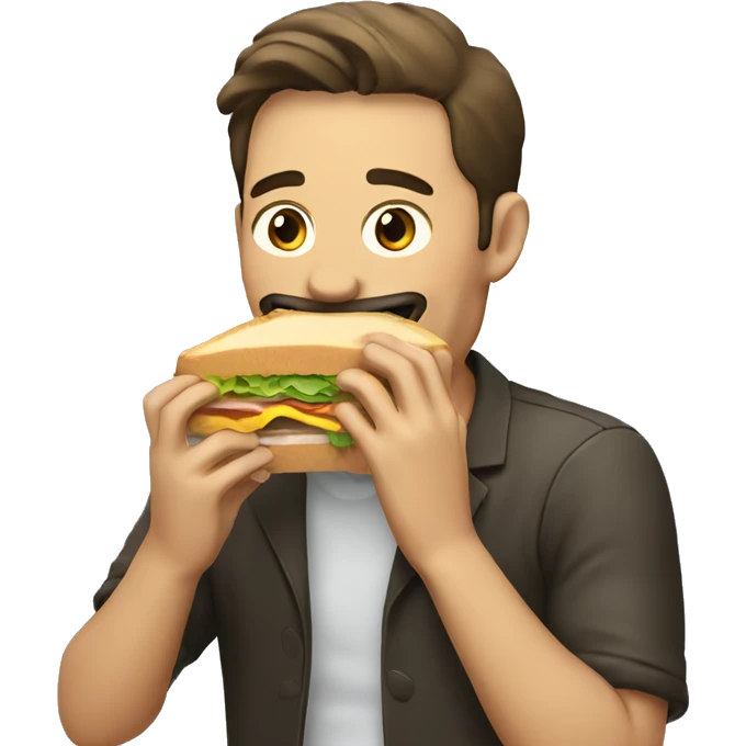 a man eating a sandwich emoji
