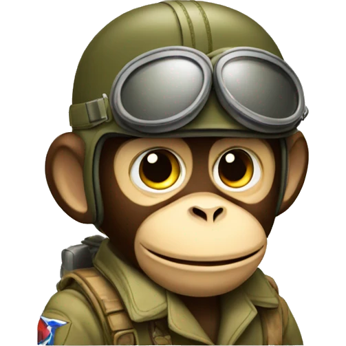 a smug monkey as a ww2 pilot emoji
