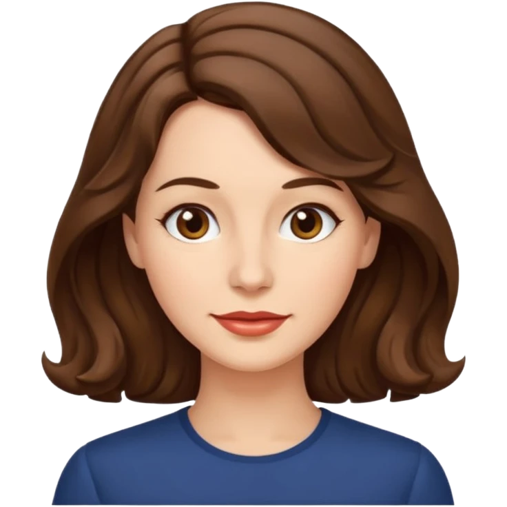 woman, 40s, chin-length wavy brown-ish hair emoji
