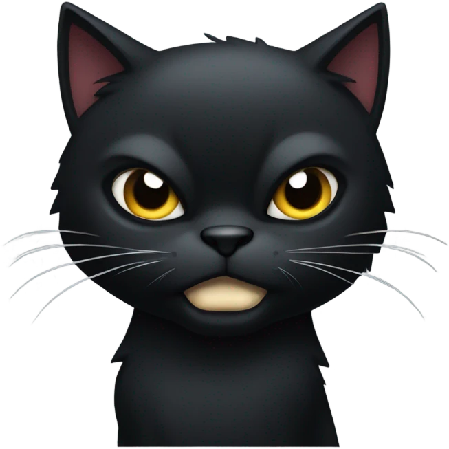 Angry black cat with a fist  emoji