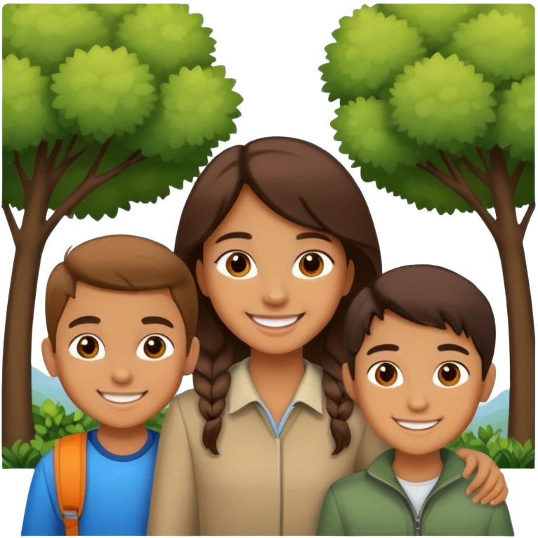 smiling girl outdoors with boys emoji