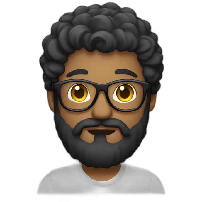 bearded designer with glasses and a mac emoji