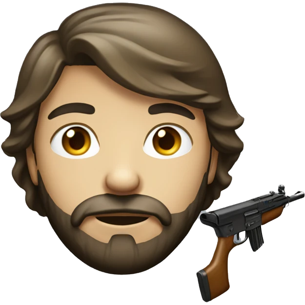 mysterious boy with rifle add a beard emoji