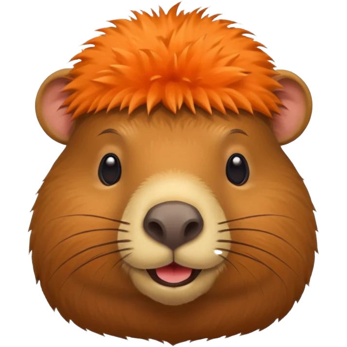 capybara, orange on hat emoji