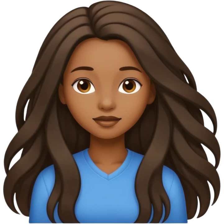 black girl with long hair and edges emoji