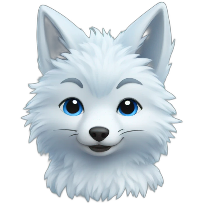 Fluffy blue fox emoji