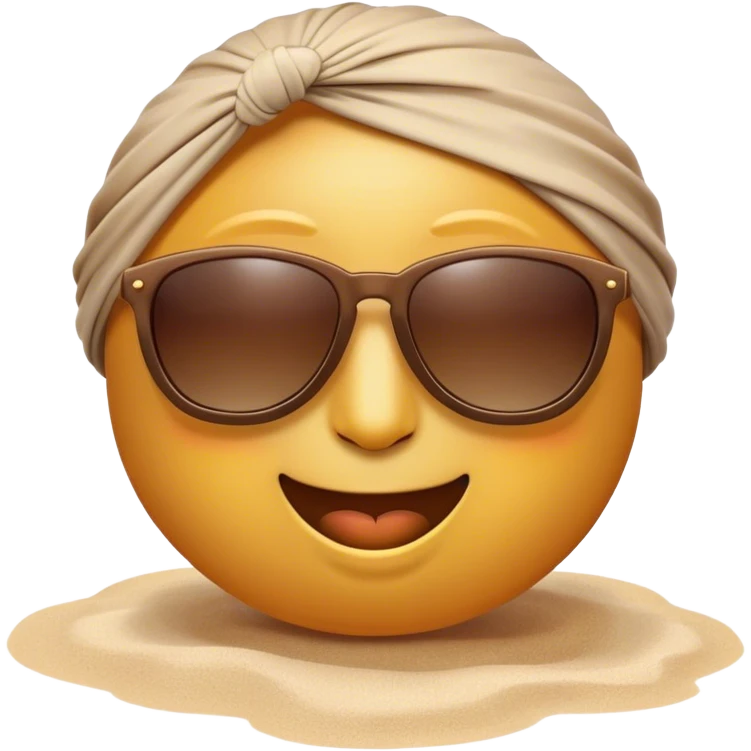 Emoji con lentes de sol en la playa  emoji