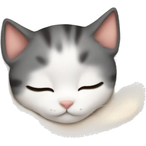 Kitten sleeping on Cozy blanket emoji