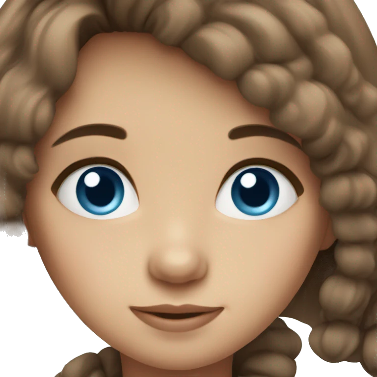 brown haired blue eyes girl emoji