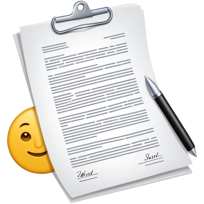 business contract with signature emoji