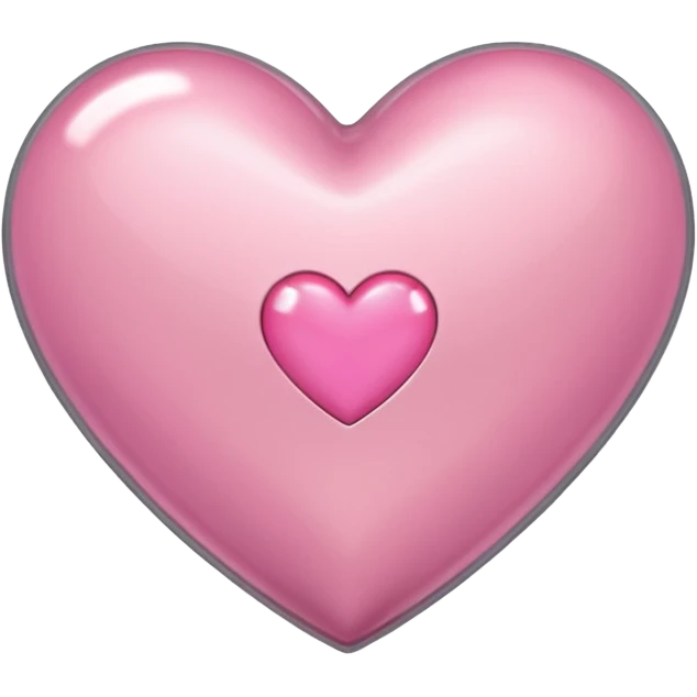 platinum heart with one mini pink heart inside of it  emoji
