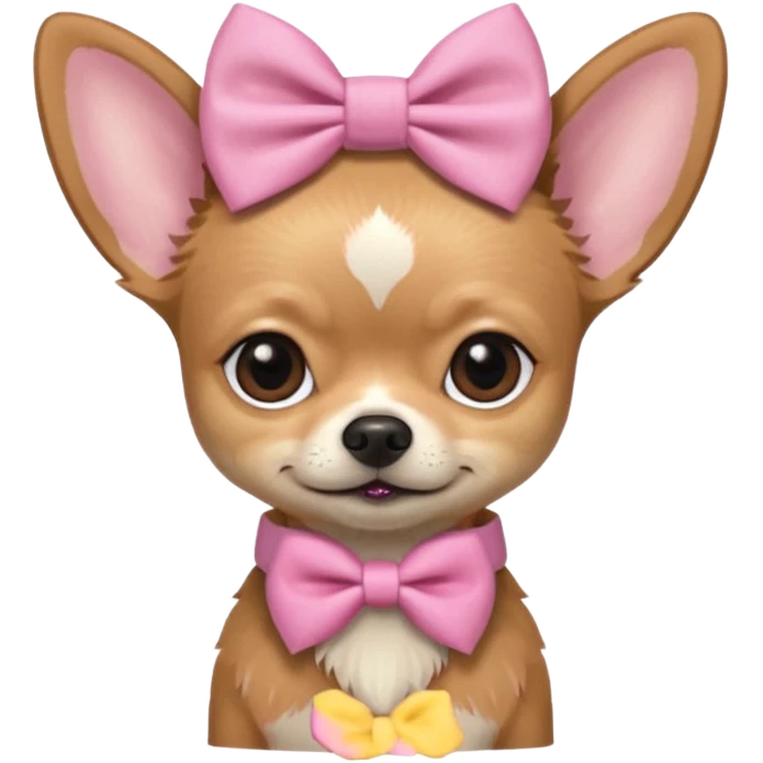 A Chihuahua with pink bow stranger Things character costume emoji