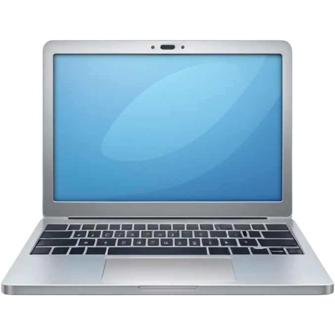 3D minimal icon of a premium silver or gray laptop with no logos, placed on a color #FF3D00 gradient background. Clean, modern, high-end tech style. emoji