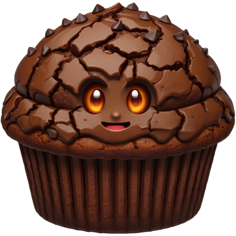 Evil chocolate muffin emoji