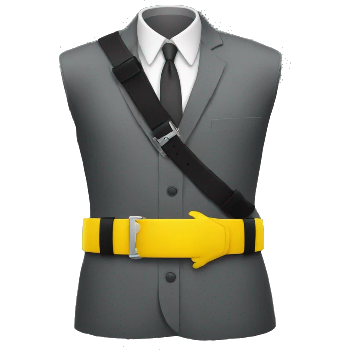 yellow hands attached to black waist belt emoji