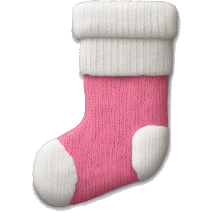 white and pink knit christmas stocking emoji