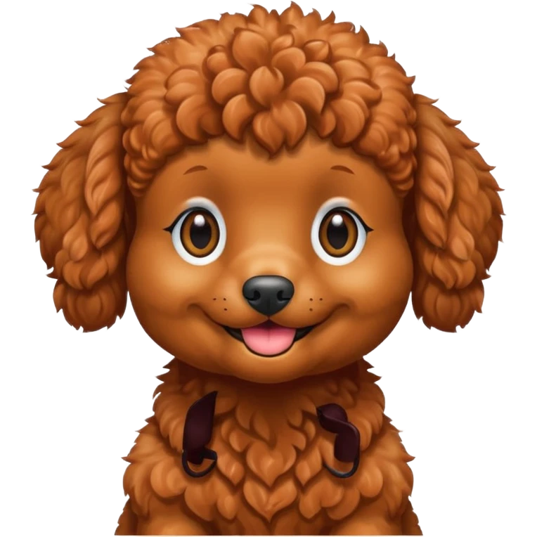 Red toy poodle smiling emoji