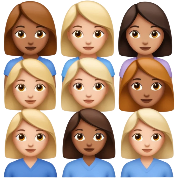 женских аватаров или эмодзи, иллюстрирующих различные аспекты повседневной жизни и ухода за собой emoji