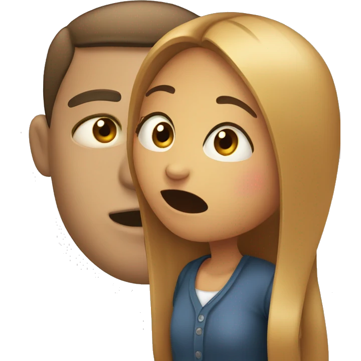 Girl telling her boyfriend to be quiet emoji