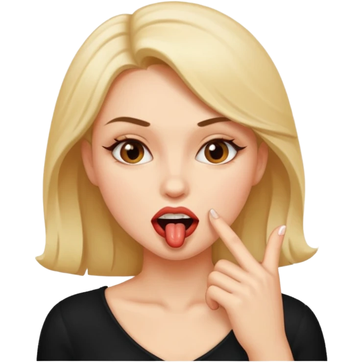 Chica mordiendose el dedo sexi emoji