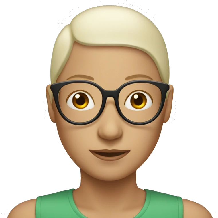 Glasses woman with bald man emoji