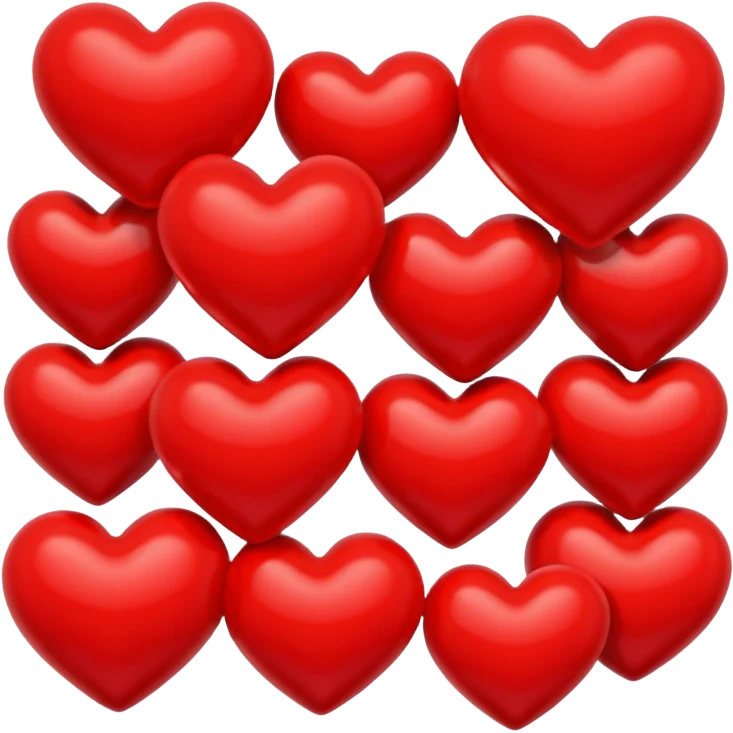 A bunch of hearts and kissy lips emoji