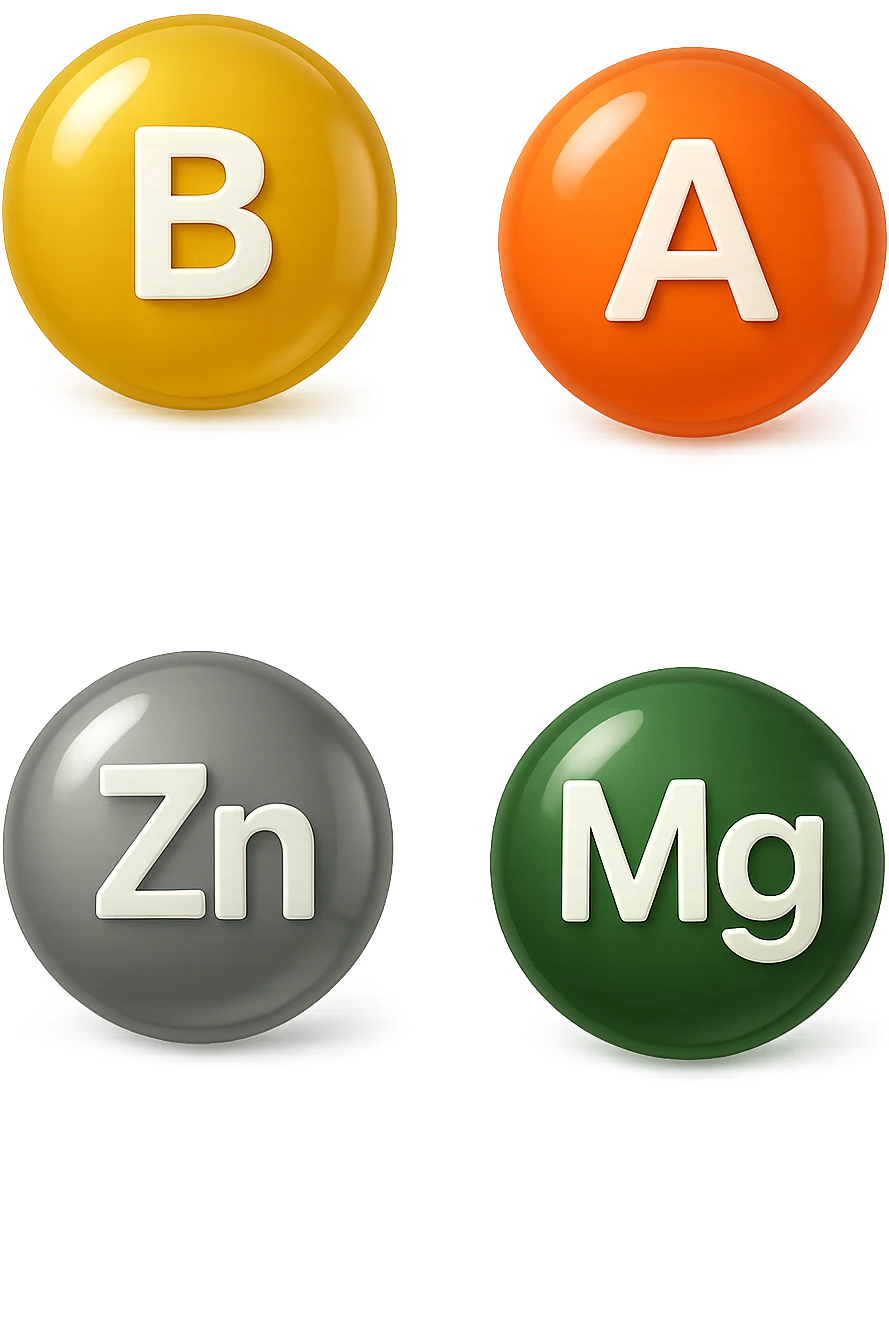 emoji stile iphone in 3d di vitamina B, vitamina A, zinco, magnesio, iperrealistico 4k emoji