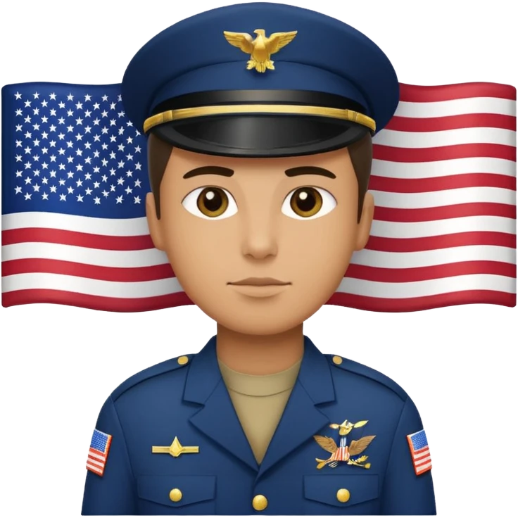 generate american soldier with small usa flag on shoulder emoji