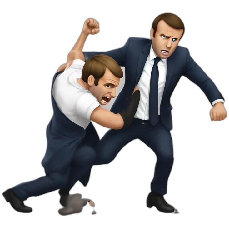 emmanuel macron getting beat up emoji