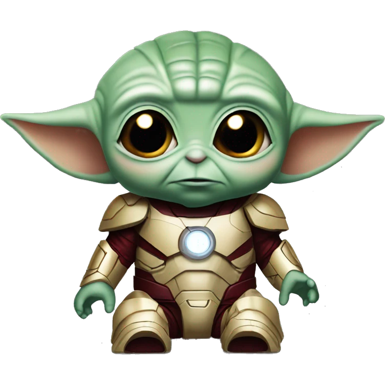 Baby yoda as iron man emoji