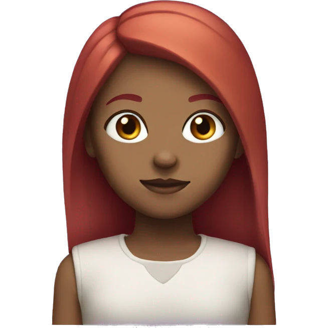 girl with straight crimson hair and purple eyes emoji