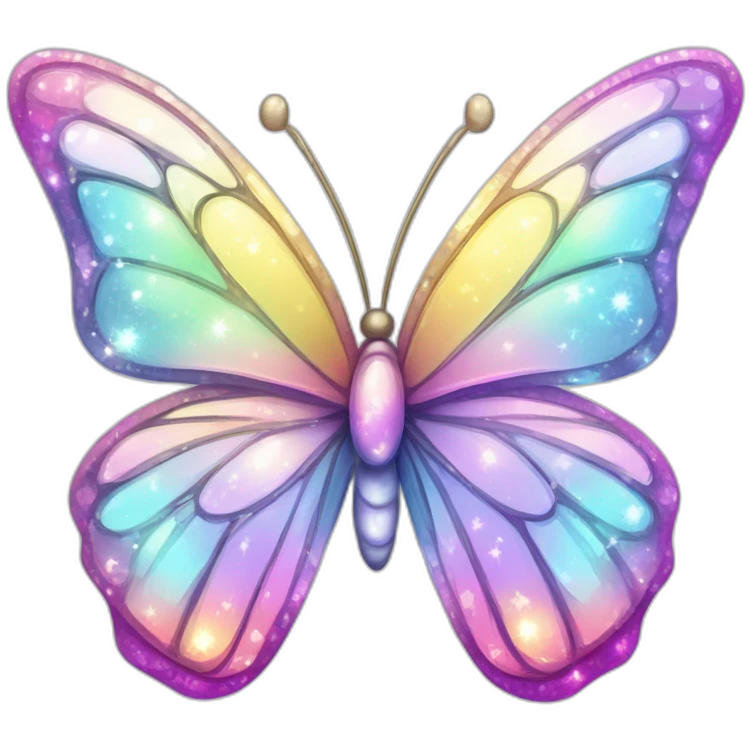 Shiny Glossy Glittery Sparkly Pastel Gradient Hue Iridescent Crystal Butterfly emoji