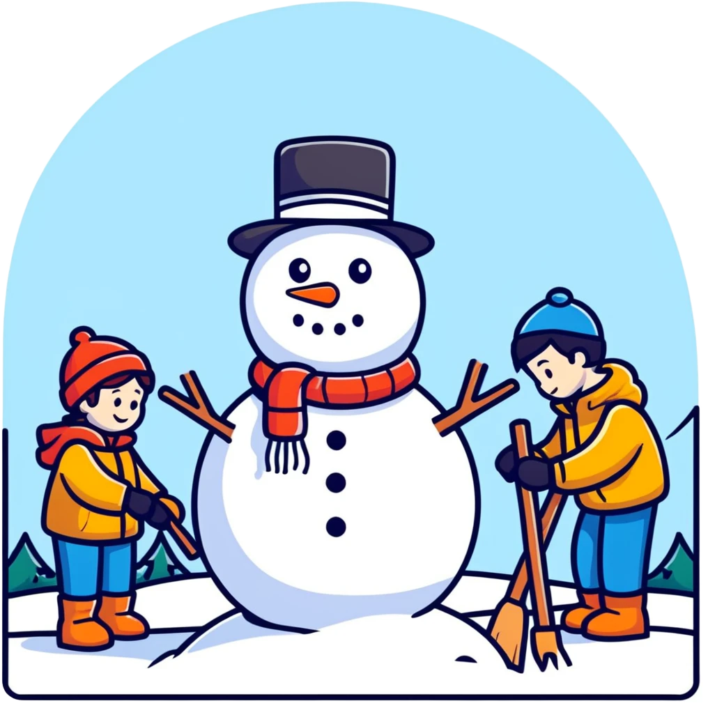 people making a snowman emoji