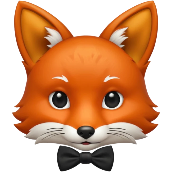 fox face wearing a bow tie emoji